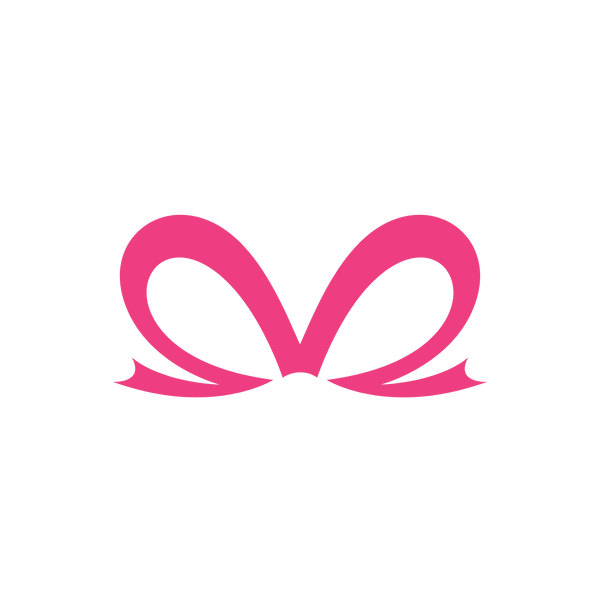 Pink bow on a white background